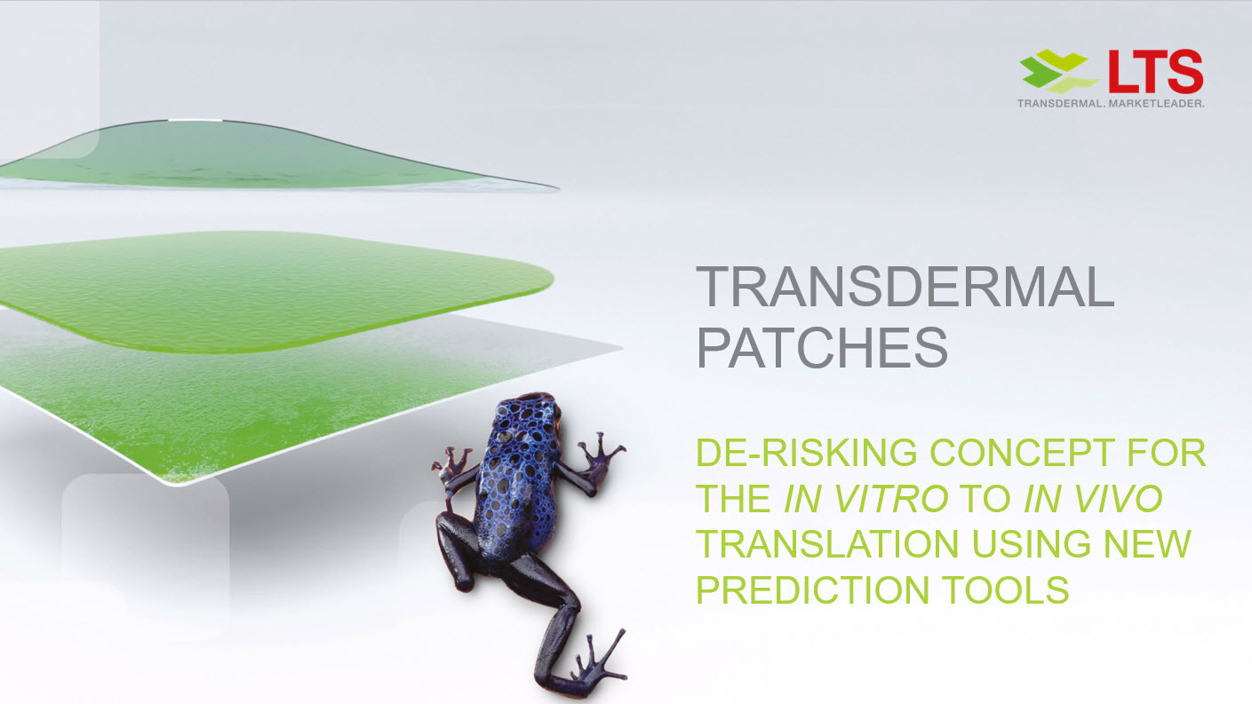 Transdermal Patches - De-risking concept for the in vitro to in vivo translation using new prediction tools